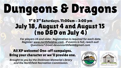 July & Aug 2026 D&D